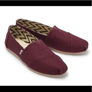TOMS NWT Women's Alpargata Plum Heritage Canvas Slip On Shoes, Size 7.5